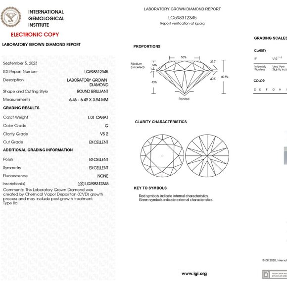 2.01 CTW IGI Certified Lab-Grown Diamond Stud Earrings in 14K Yellow Gold - Picture 4 of 7